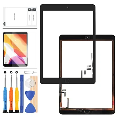 Image de Kit de remplacement d&#039;écran pour iPad Air 1 1ère génération A1474 A1475 A1476 Écran tactile numériseur en verre pièces réparation +bouton Home +film protection (ne convient pas 5)