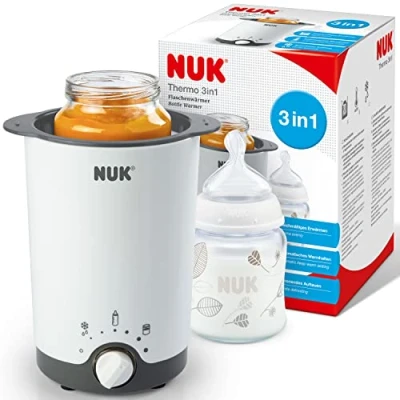 Image de NUK Thermo 3 en 1 Chauffe biberon Décongèle douceur, réchauffe et maintient au chaud les liquides aliments mous Panier amovible pour un retrait facile Prise européenne à 2 broches