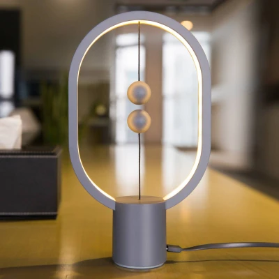 Image de DesignNest by Allocacoc mm Oval Balance Lamp Mini Gris Clair Lampe Heng Design Magnétique De Bureau