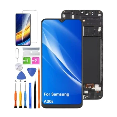 Image de HLYGZX Écran de rechange pour Samsung Galaxy A30s LCD TFT, A307F A307FN A307G tactile Digitizer Assembly Kit réparation (sans empreintes digitales, noir avec cadre)