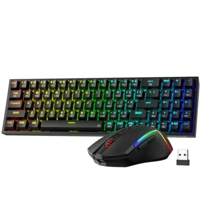 Image de Redragon clavier et souris de jeu BS136 Chlor, 75% K628 Leic Mode, mécanique RVB sans fil