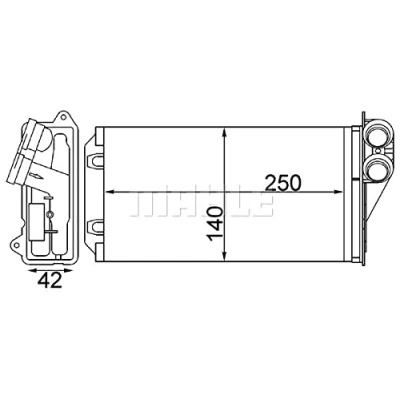Image de MAHLE ORIGINAL AH 245 000S Radiateur De Chauffage CITROËN: C3 I 3/5 portes, C2 portes