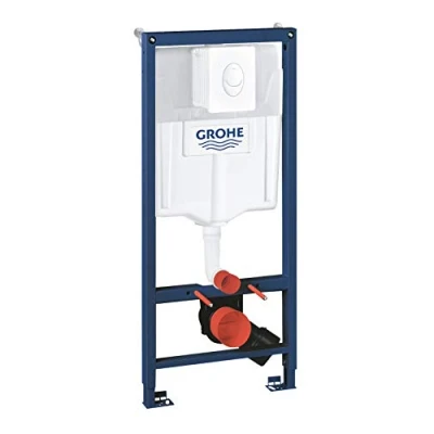 Image de GROHE Set pour WC suspendu bâti support 1,13 M, supports muraux avec plaque de commande Skate Air blanc alpin Rapid SL 38722001 (Import Allemagne)