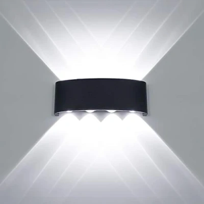 Image de HAWEE Moderne Lampe Murale LED Applique Up Down Imperméable Aluminium Lèche murs Intérieur Extérieur pour Salle de Bains Porche Chambre à Coucher Couloir Salon Escalier, 8W Blanc