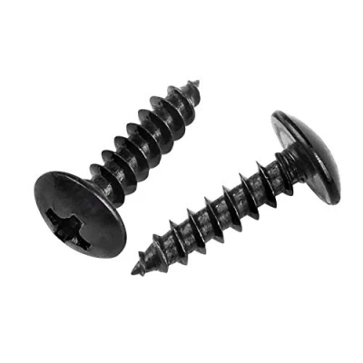 Image de Yudesun Autotaraudeuses Vis À Bois Acier Au Carbone à Tête Cruciforme Ronde de Champignon Noir M4 M5