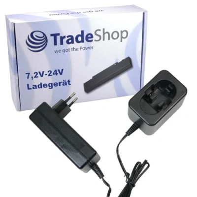 Image de Trade Shop Chargeur de Batterie (7,2 V 24 V) Compatible avec Bosch 2 607 335 669, 699, 3670, CSD 14, HDI 244, IDI PSR 140, GDR 4 V, LI