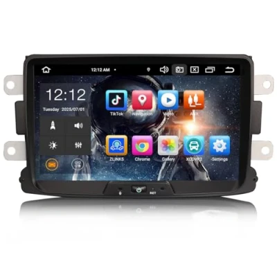Image de [4G+64G] Android 13 Autoradio 8 Pouces pour Renault Dacia Duster Sandero Dokker Support GPS Sat Nav Carplay Auto DSP Bluetooth 5.0 DVR WiFi Dab+ TPMS Core