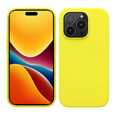 Image de kwmobile Housse Compatible avec Apple iPhone 14 Pro Coque de téléphone Fine Finition Douce Chartreuse