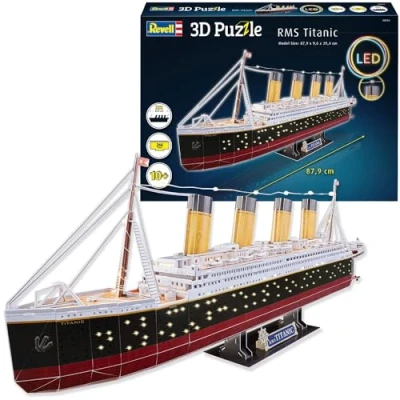 Image de Revell 3D Puzzles 00154 RMS Titanic LED Edition Noir/Rouge