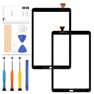Image de Écran de rechange pour Samsung Galaxy Tab E 9.6 SM T560 T561 tactile numériseur avec adhésif et outils (non LCD) Noir