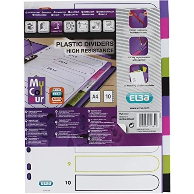 Image de Elba Plastique Tab Intercalaires 1 Register
