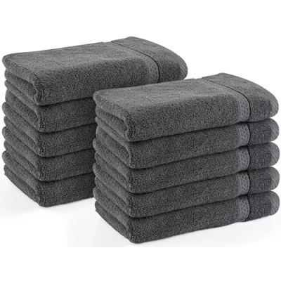 Image de Utopia Towels Supérieure Lot de 10, Serviettes d‘invités, 30 x 50 cm pour Visage et Mains avec Crochet, Bidet Très Absorbant, 100% Coton (Gris)