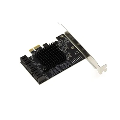 Image de KALEA INFORMATIQUE Carte PCI Express PCIe 3.0 x1 pour 8 disques durs SATA 6G. Chipset ASM1068 Equerres High et Low Profile Support UEFI