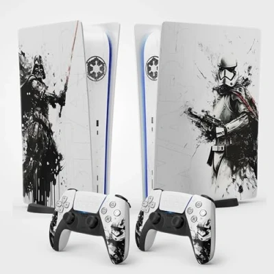 Image de Sticker PS 5 Trooper, Autocollant Gaming, Console et Manette, Edition Standard Digital, Skin Trooper (2 Manettes)