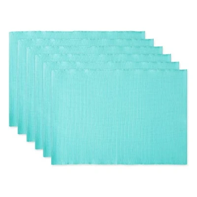 Image de DII Basic Everyday Lot de 6 Sets Table côtelés 100% Coton 33 x 48 cm Turquoise