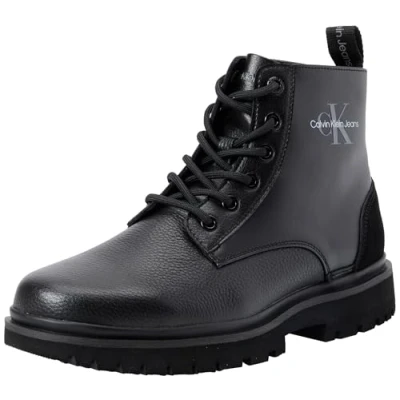 Image de Calvin Klein Jeans Bottes Mid Boot Femme Eva Lace Up à Lacer, Noir (Triple Black), 41
