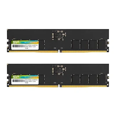 Image de Silicon Power DDR5 32GB (16GBx2) 4800MHz (PC5 38400) 288 pin CL40 1.1V UDIMM Desktop RAM Computer Memory SP032GBLVU480F22