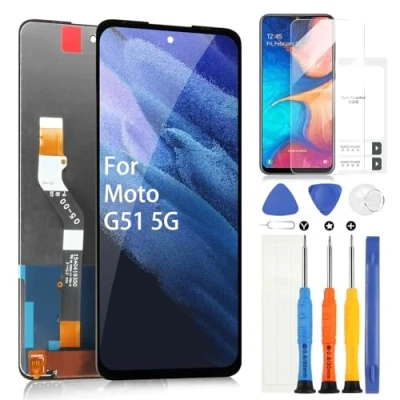 Image de pour Motorola Moto G51 5G LCD Affichage, XT2171 2 1 Écran Tactile Digitazer Assemblée Remplacement avec Réparation Kit (6,8&quot;, Noir)