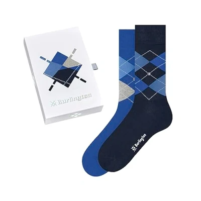 Image de Burlington Basic Gift Box M SO coton motif fantaisie lot de 2 paires, Chaussettes Homme, Multicolore (Sortiment 0300), 40 46