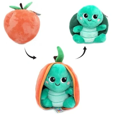 Image de LES DÉGLINGOS FLIPETZ Doudou Corvet la Tortue/Pêche Tortue Cache réversible Peluche Toute Douce pour bébé Idées Cadeaux de Naissance