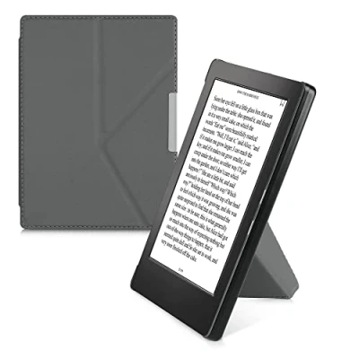 Image de kwmobile Étui Compatible avec Kobo Aura H2O Edition 1 Coque à Rabat magnétique Tablette eReader Similicuir Anthracite