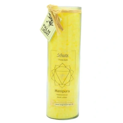Image de Palm Light 4041678000790 Bougie Manipura Chakra, Env. 100 Heures de durée Combustion, 20 cm, Jaune