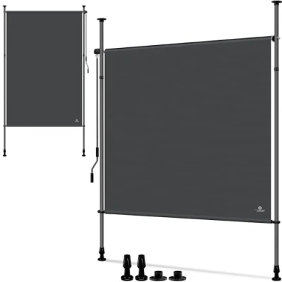 Image de KESSER® Store vertical 200 x 310 cm extensible et opaque avec manivelle sans perçage Brise vue de balcon protection contre le vent pour jardin terrasse Étanche Anthracite