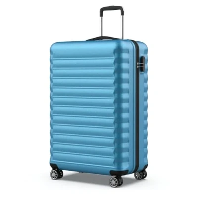 Image de NUMADA Valise Grande Taille 25Kg Upfly 28&#039; ABS (75x49x29cm) avec Serrure à Combinaison et 4 Roues Doubles 360 Résistant Lumière Intérieur compartimenté Bleu