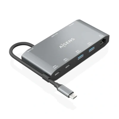Image de AISENS ASUC 8P010 GR station d&#039;accueil Avec fil USB 3.2 Gen 1 (3.1 1) Type C Gris Neuf