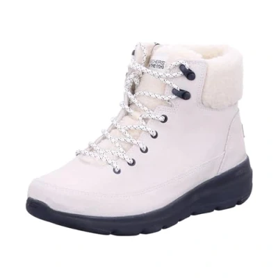 Image de Skechers Glacial Ultra Woodlands, Bottine Femme, Bordure Grise en Daim Noir, Blanc, 36.5 EU