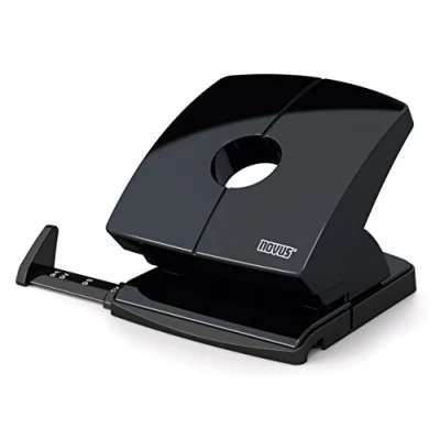 Image de Novus 0250614 Perforatrice, butée Rail avec format vorgaben, entièrement en métal haut kunstoffummanteltem, 30 feuilles, noir