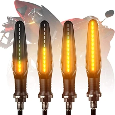 Image de FEZZ Feux Clignotans Led Moto Indicateur Clignotant Universel Sequentiel Clignotants Ampoule Custom Ambre, Pack of 4