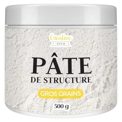 Image de Creative Deco Modeling Paste Pâte de Structure Gros Grains 500g à Relief pour Peinture Acrylique Modelling Texturée Pate Modelage Effet 3D et Texture Art