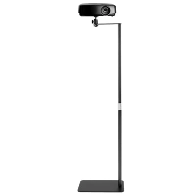 Image de QWORK® Support de projecteur en forme L peu encombrant avec filetage universel 1/4 Pivotant à 360 Hauteur réglable 65 120 cm Base antidérapante Conception gestion des câbles