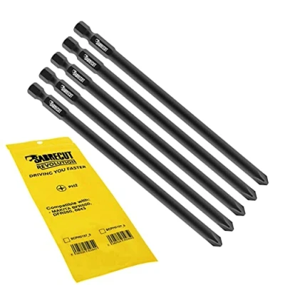 Image de 5 x SabreCut SCPH2157_5 157 mm PH2 Autofeed Collé Cloison Sèche Pistolet Embout Phillips No.2 Heavy Duty Compatible avec Makita BFR550 6843 DFR550