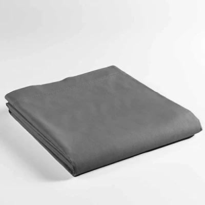 Image de douceur d&#039;intérieur, Drap Plat (180 x 290 cm) Lina Anthracite, 100% Coton