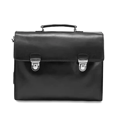 Image de Picard Toscana Porte Documents pour Homme en Cuir de Vachette Taille Unique avec Fermeture à Clip Business, Noir, Unique,