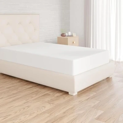 Image de Amazon Basics Drap Housse, 90 x 190 30 cm, en Polyester Microfibre pour Matelas Épais jusqu&#039;à Blanc