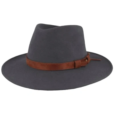 Image de Breiter Chapeau de Trekking en Feutre à roulettes 100% Laine, imperméable, Pliable, Ensemble Cuir, Semelles Chapeau, Hommes et Femmes, Anthracite Franges, 60