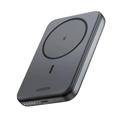 Image de UGREEN Nexode Mini Batterie Externe Magnétique sans Fil 5000mAh 15W Power Bank Induction USB C Charge Rapide PD 3.0 Compatible avec iPhone 16 Plus Pro Max 15 14 13 12 Coque MagSafe (Noir)