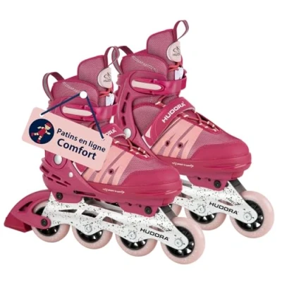 Image de HUDORA Inline Skates Comfort Patins à roulettes pour enfants &amp; adolescents en différentes tailles Rollers réglables largeur et longueur jusqu&#039;à 6 Chausson respirant