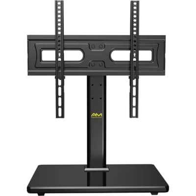 Image de Alphamount Télévision Support sur Pied TV Universel Pivotant pour LED OLED LCD de 32 60 Pouces, Réglable en Hauteur, Supporte 40 kg Max. VESA 400x400 mm