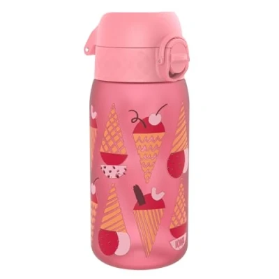 Image de Ion8 Gourde Enfant, 350 ml, Anti Fuite, Facile à Ouvrir, Verrouillage Sécurisé, Lavable en Lave Vaisselle, Sans BPA, Poignée de Transport, Nettoyer, Carbone Neutre, Motif Glace