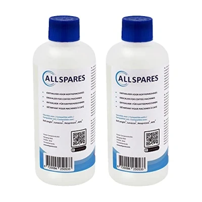 Image de AllSpares Détartrant liquide pour machine à café DeLonghi DLSC500, SER3018, EcoDecalc (2x 500 ml)