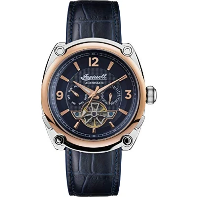 Image de Ingersoll Men&#039;s The Michigan Automatic Watch with Blue Dial and Leather Strap I01101B
