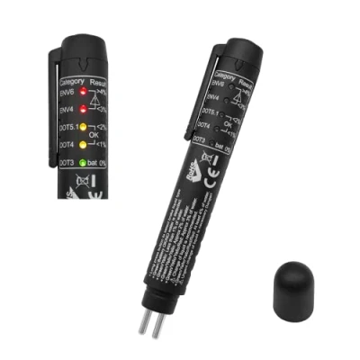 Image de ZKTOOL Version Améliorée du Stylo Testeur Liquide de Frein Automobile, Detecteur 5 en 1, Peut Test DOT3 DOT4 DOT5 ENV6 ENV4, Indicateurs LED, Universel Détection d&#039;huile Pen