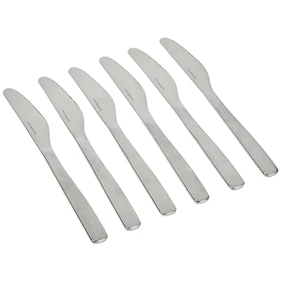 Image de Alessi AJM22/6M Knifeforkspoon Couteau à dessert en Acier Inoxydable 18/10, Argenté, Set de 6 Pièces