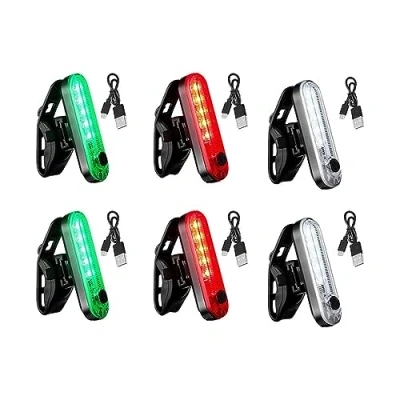 Image de MiOYOOW 6 Pcs Feux Navigation Bateau, 4 Modes Marine LED Lumière Voile USB, 3 Couleurs d&#039;arc Latérale étanche pour Kayak Bateau Yacht Canoë (Rouge, Vert, Blanc)