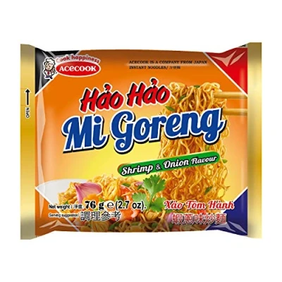 Image de ACECOOK Hao Nouilles Instantanée Mi Goreng Crevette et Oignon 0.07 kg Pack de 30