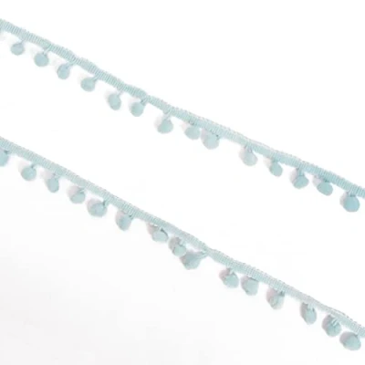 Image de Craftelier Ruban Pompon pour la décoration de projets d&#039;artisanat et scrapbooking Fabriqué en polyester Largeur 12 mm (0,47&quot;) Longueur 2 m (78,74&quot;) Bleu Bébé